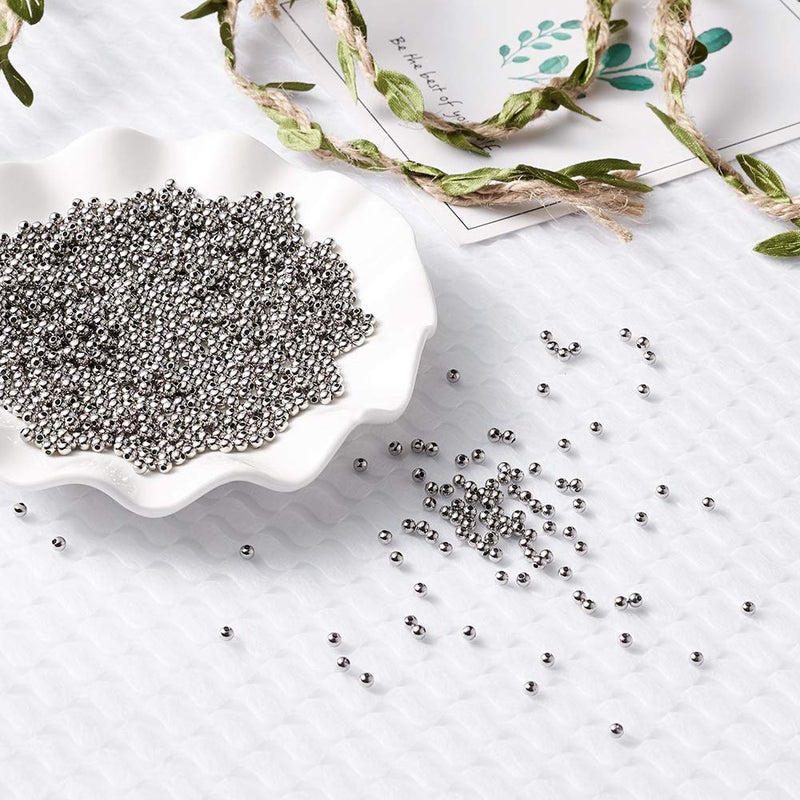 Mega Pet MegaPet 1000pcs 4mm Metal Spacer Beads 304 Stainless Steel Smooth Round Rondelle Loose Beads for DIY Bracelet Necklace Jewelry Making Crafting with 1.5mm Hole - Image 3